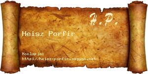 Heisz Porfir névjegykártya